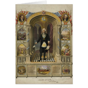 Cartão Presidente George Washington como um Freemason