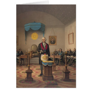 Cartão Presidente George Washington como um pedreiro