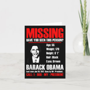 Cartão Presidente Obama T Shirt ausente