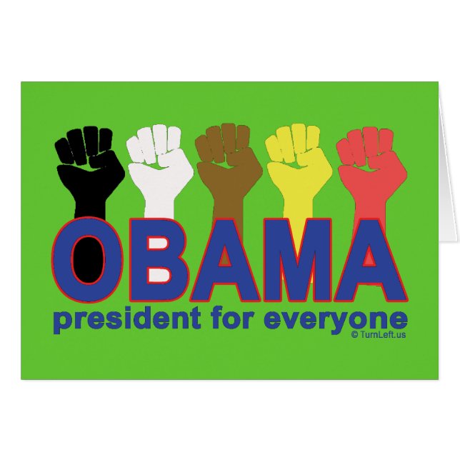 CARTÃO PRESIDENTE PARA TODOS DE OBAMA (Frente Horizontal)