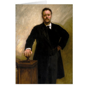 Cartão Presidente Theodore Roosevelt John Singer Sargent
