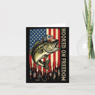 Cartão Preso No Dom B Peixe A Bandeira Americana Pesca