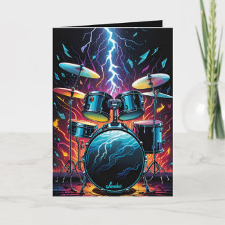 Cartão Pressione Um Vazio De Conjunto Do Tambor De Bater