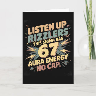 Cartão Prestem Atenção Rizzlers Este Sigma Tem 67 Energia