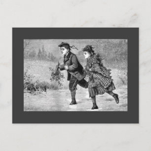 Cartão - preto & branco da cena do inverno