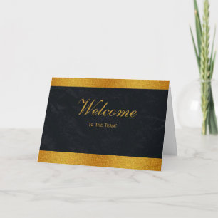 Cartão Preto com placa de boas-vindas do Banda Dourado