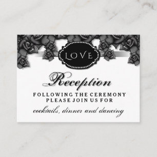 Cartão preto da recepção de casamento do Dia das