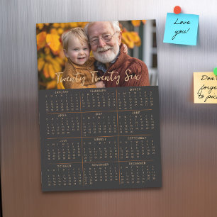 Cartão Preto de Ano de Cheio do Calendário de Foto