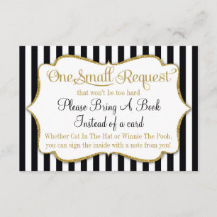 Cartão Preto De Livro De Chá de fraldas Dourado Tr