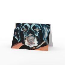 Cartão preto do cão do laboratório