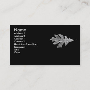 Cartão preto e branco da folha do carvalho