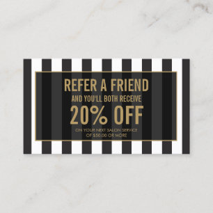 Cartão preto e branco da referência do salão de