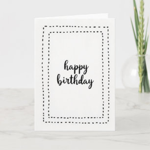 Cartão Preto e Branco de Desejos de Aniversário