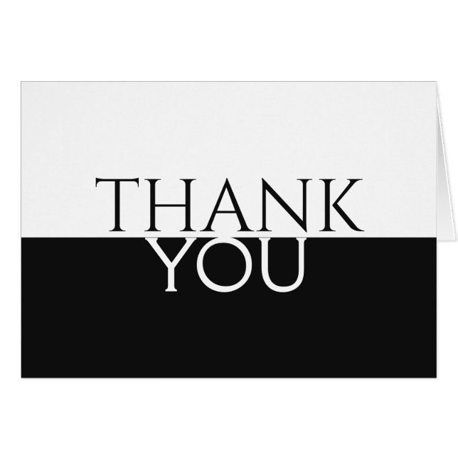 Cartão Preto e branco Obrigado pelo dia especial (Frente Horizontal)