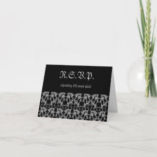 Cartão preto e cinzento elegante de RSVP a