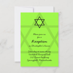 Cartão preto e verde 2 da recepção de Mitzvah d