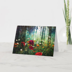 Cartão Pretty Flowers in Fantasy Forest Greeting Card