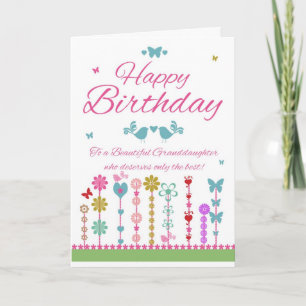 Cartão Pretty Granddaughter Birthday Card With Butterfly