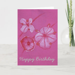 Cartão Pretty Painted Flowers Birthday Card