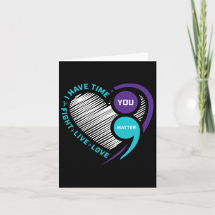 Cartão Prevenção de Consciência Suicida Semi Colon Você