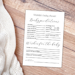 Cartão Previsão de Bebês e Deseja Jogo de Chá de fraldas