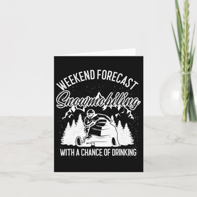 Cartão Previsão do Fim de Semana do Snowmobile Sled nos E (Frente)