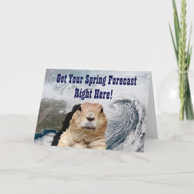 Cartão Previsão do primavera de Groundhog (Frente)
