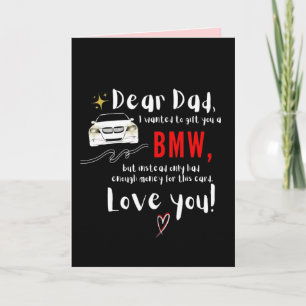 Cartão Prezado Pai e BMW