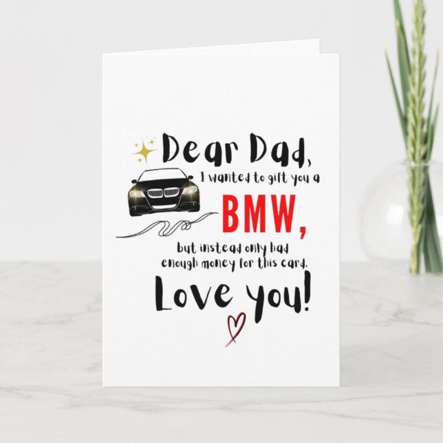 Cartão Prezado Pai e BMW (Frente)