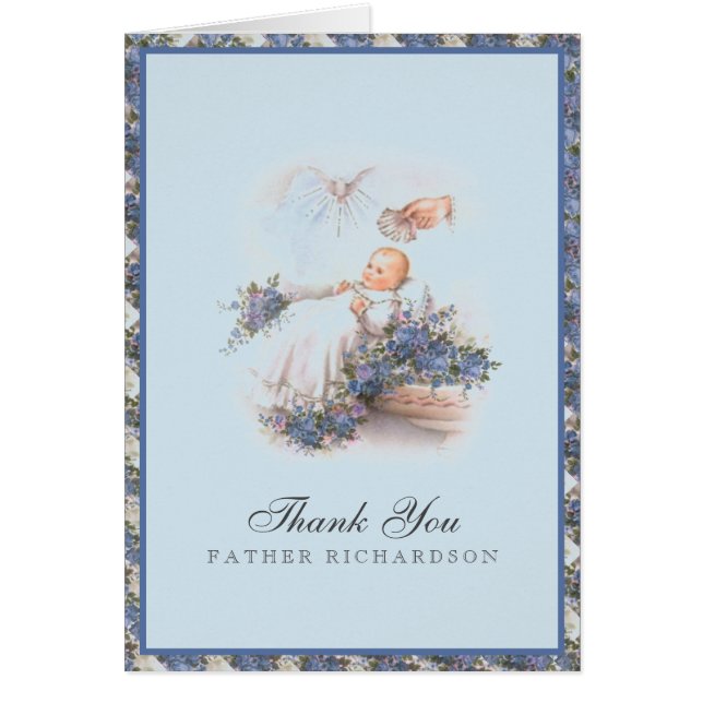 Cartão Priest Baptismest Obrigado Querida (Frente)