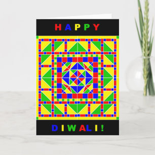 Cartão Primary Colors Rangoli Diwali Card