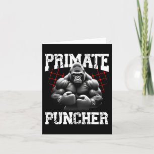 Cartão Primate Puncher Boxando Muscular Gorilla Boxer Ape