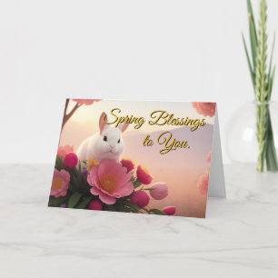 Cartão Primavera Blessings - Placa de saudação de Páscoa 