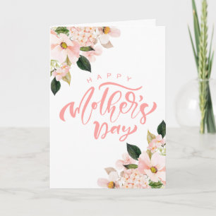 Cartão Primavera Blush Floral Dia de as mães