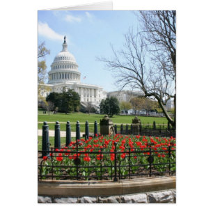 Cartão Primavera da construção do Capitólio dos E.U.