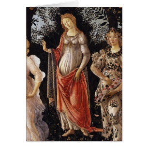 Cartão Primavera, detalhe de Venus, por Sandro Botticelli