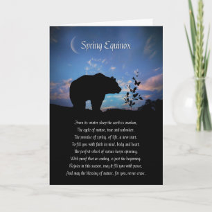 Cartão Primavera Equinox Ostara Bear e Bênção