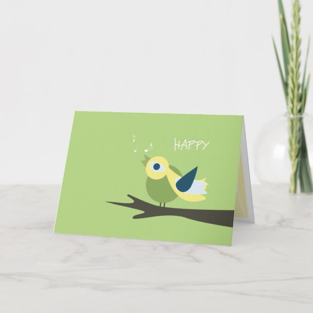 Cartão Primavera feliz (Frente)