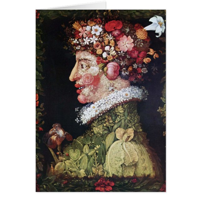 Cartão Primavera (La Primavera) Giuseppe Arcimboldo (Frente)