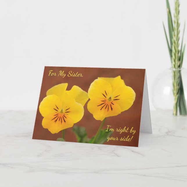 Cartão Primavera Violet de Suporte ao Cancer Irmã (Frente)