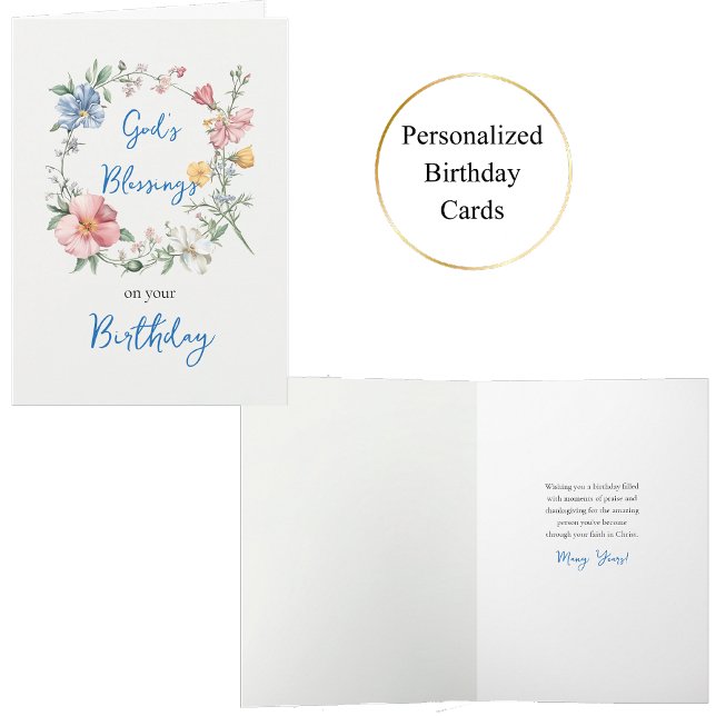 Cartão Primavera Wreath God's Benessing Orthodox Birthday (Criador carregado)