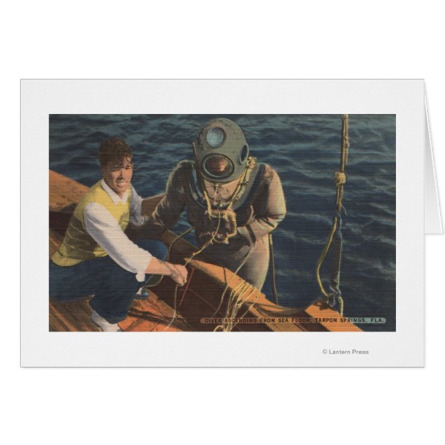 Cartão Primaveras de Tarpon, FL - Visão de mergulho em Bo (Frente Horizontal)