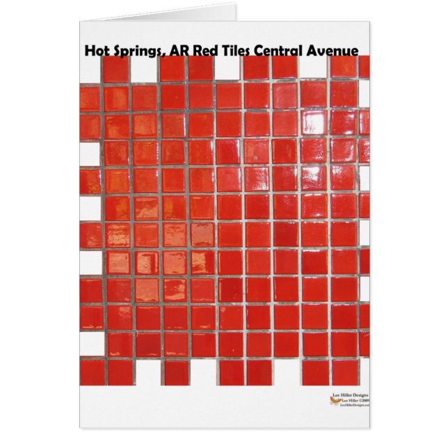 Cartão Primaveras Quentes, Azulejos Vermelhos AR Presente (Frente)