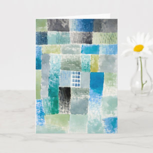 Cartão Primeira casa num povoado - Paul Klee - Abstrato