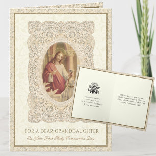 Cartão Primeira Comunhão das Meninas Oração de Jesus