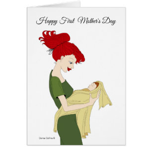 Cartão Primeira placa de Dia de as mães