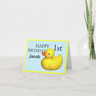Cartão Primeiro Aniversário - Borracha Ducky