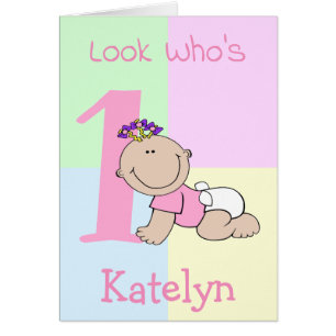 Cartão Primeiro aniversario de Bebê de Cartoon