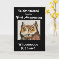 Primeiro Aniversário Do Meu Marido Coruja Engraçad