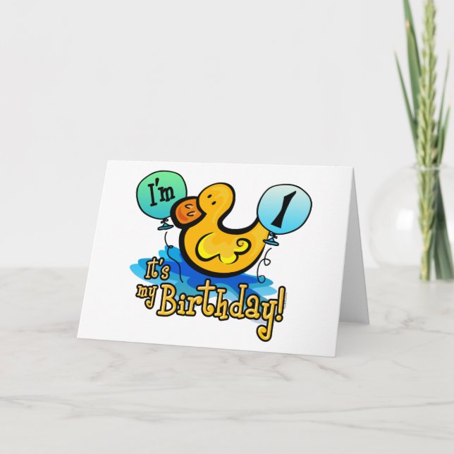 Cartão Primeiro aniversario Ducky (Frente)
